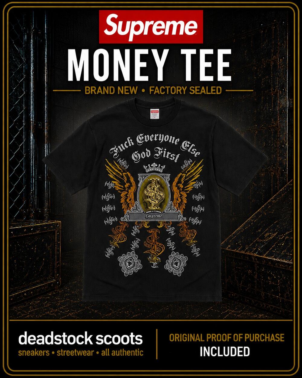 Supreme Money Tee Black XXL Graphic T-Shirt
